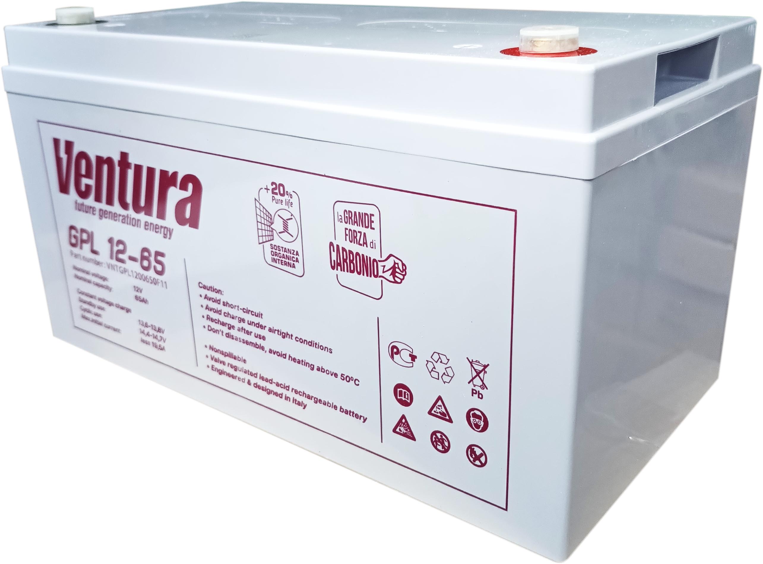 Промисловий акумулятор VENTURA AGM 12B 65 A*h